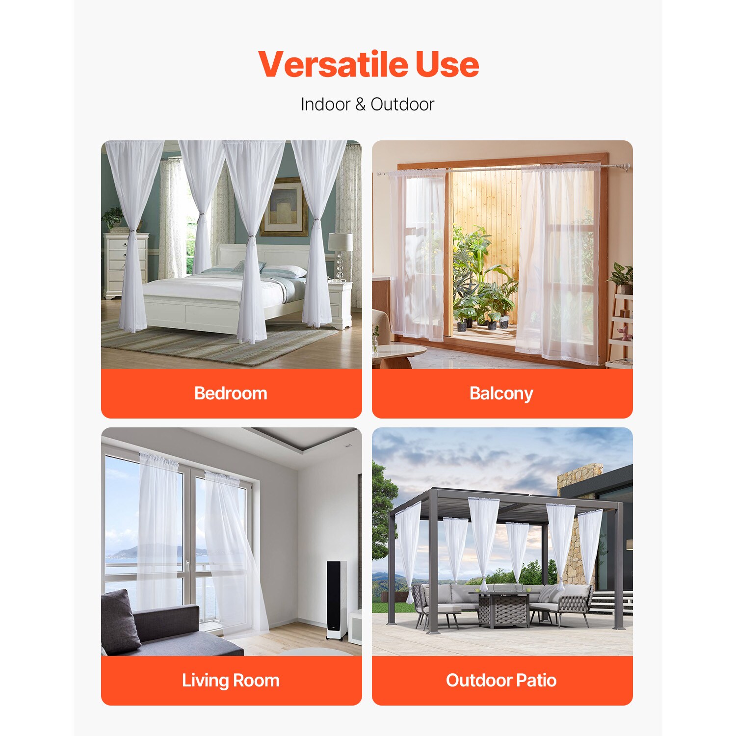 Sheer Curtains 52 W X 84 L Inches 2 Panels Window Drapes Rod Pocket Polyester_voghion.com